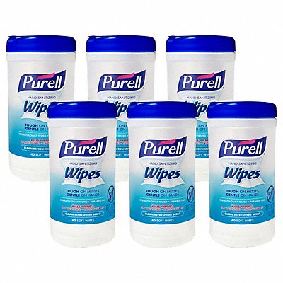PURELL 912006CMR Sanitizer Wipes Canister 5.7 x 7.5 PK6