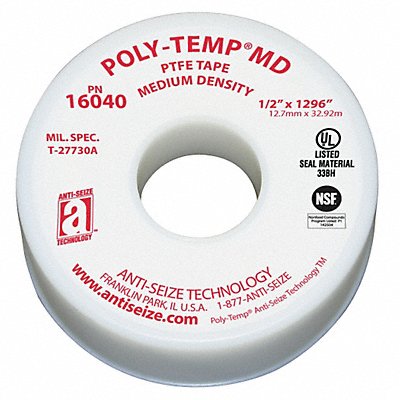 ANTI-SEIZE TECHNOLOGY 16040 Thread Sealant Tape 1/2 W White