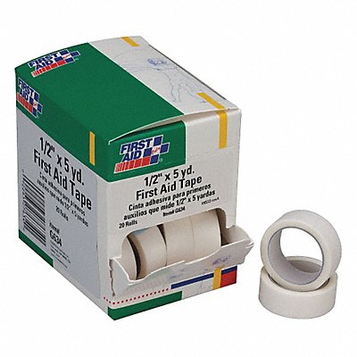 FIRST AID ONLY 40JH07 First Aid Tape 5yd 1/2 W White PK20
