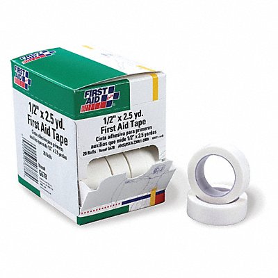 FIRST AID ONLY 40JH09 First Aid Tape 2 1/2yd 1/2 W White PK20