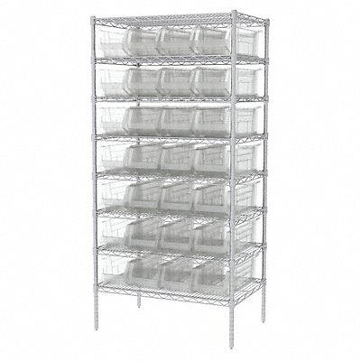 AKRO-MILS AWS24360284SC Bin Shelving 24inx74inx36in Clear