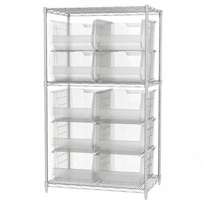 AKRO-MILS AWS24361288SC Bin Shelving 24inx74inx36in Clear