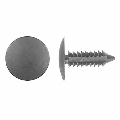 GRAINGER 5610PK Push In Rivet Black Dome 3/4 L PK50