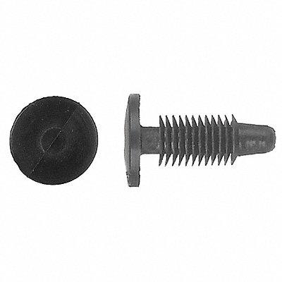 GRAINGER 5506PK Push In Rivet Black Dome 23/32 L PK50