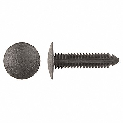GRAINGER 10568PK Nylon Retainers Black Dome 33mm L PK25