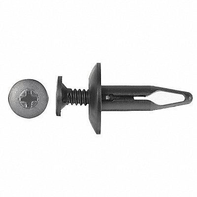 GRAINGER 9067PK Nylon Retainers Black Dome 29/32 L PK25