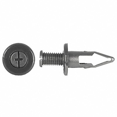 GRAINGER D123PK Nylon Retainers Black Dome 28mm L PK10