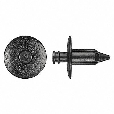 GRAINGER 9114PK Nylon Retainers Black Dome 16mm L PK25