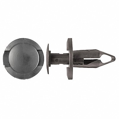 GRAINGER 1860PK Nylon Retainers Black Dome 20mm L PK25