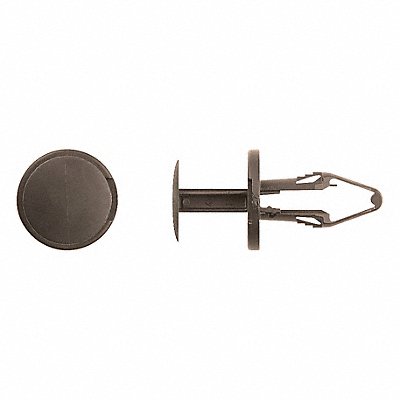 GRAINGER 10372PK Nylon Retainers Black Dome 24mm L PK25