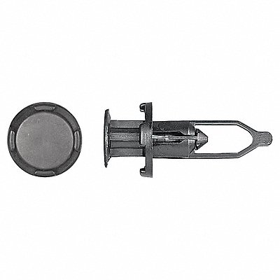 GRAINGER 9327PK Nylon Retainers Black Dome 28mm L PK4