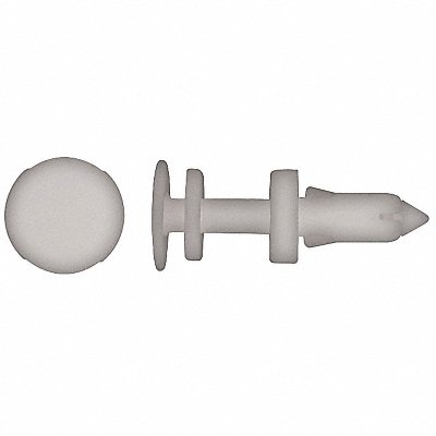 GRAINGER 2029PK Nylon Retainers White Dome 11/16 L PK50