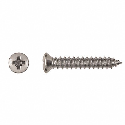 GRAINGER 6402PK Screw Size #8 Chrome 15/16 L PK100