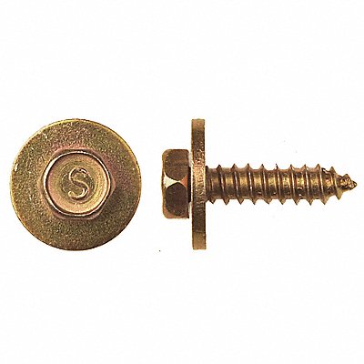 GRAINGER 10685PK Screw Size #10 5/16 ZincYL 3/4 L PK50