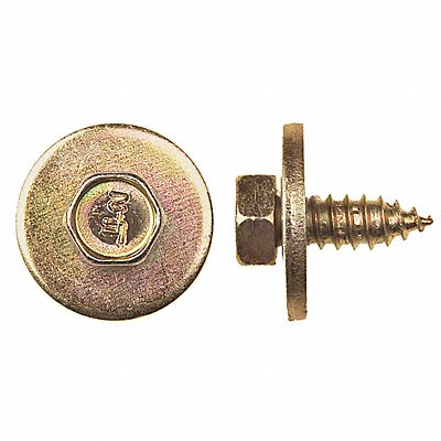 GRAINGER 10682PK Screw Size M6.3 10mm ZincYL 14 mm PK25