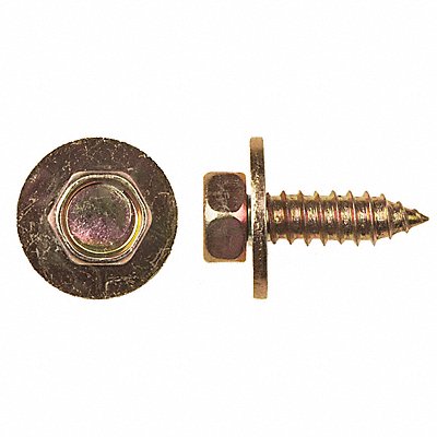 GRAINGER 10683PK Screw Size M6.3 10mm ZincYL 16 mm PK25