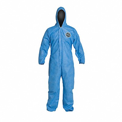 DUPONT PB127SBUMD002500 H3337 Hooded Coveralls M Blue SMS PK25