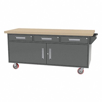 GREENE MANUFACTURING INC. MG88M Mobile Cab Bench Butcher Block 75 W 30 D