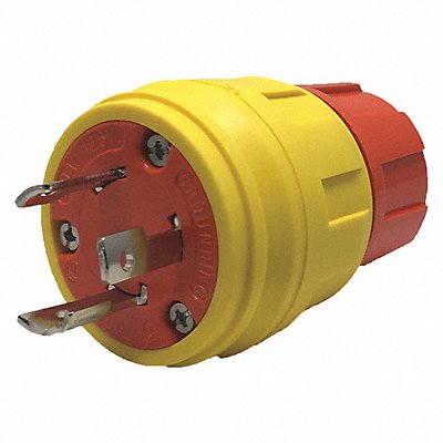 ERICSON 2510PW6PAM WT Locking Plug 30 A Yellow Elastomer 3Blds