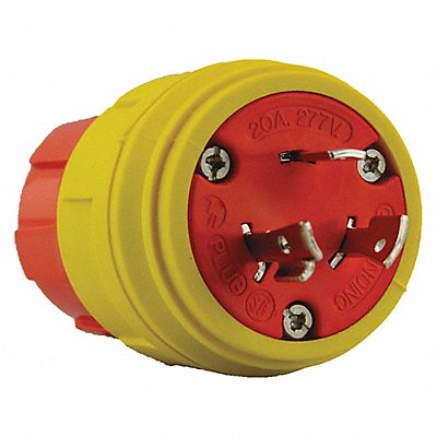 ERICSON 2314PW6PAM WT Locking Plug 20 A Yellow Elastomer 3Blds