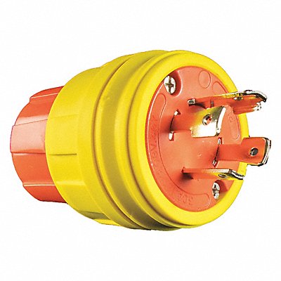 ERICSON 2530PW6PAM WT Locking Plug 30 A Yellow Elastomer 4Blds