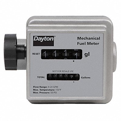 DAYTON 40M287 Flowmeter Mechanical 1 In 4 to 20 gpm