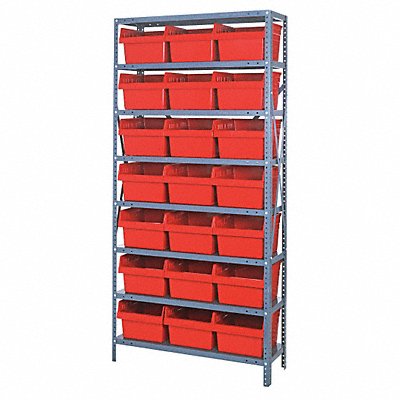 QUANTUM STORAGE SYSTEMS 1275SB809RD G7421 Bin Shelving 12inx75inx36in Red