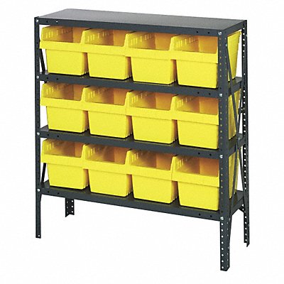 QUANTUM STORAGE SYSTEMS 1239SB807YL G7417 Bin Shelving 12inx39inx36in Yellow