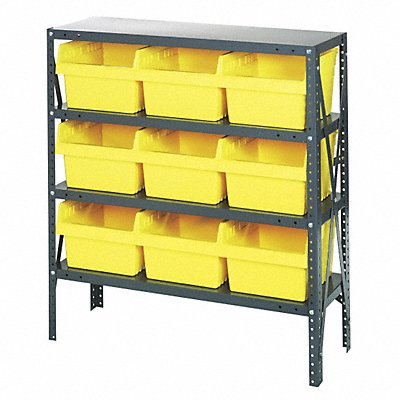 QUANTUM STORAGE SYSTEMS 1239SB809YL H2214 Bin Shelving 12inx39inx36in Yellow