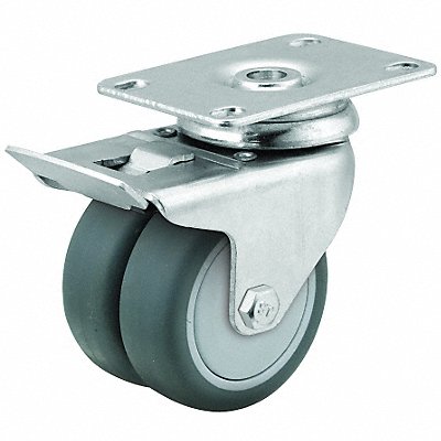 COLSON DW02GRP100TLTP11 Quiet-Roll Medical Plate Castor Swivel
