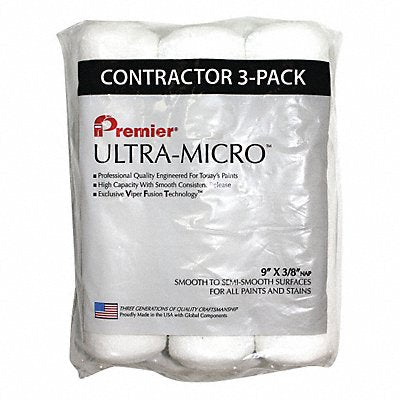 PREMIER 3PK9UM38 Roller Cover 9 L 3/8 Nap Microfiber PK3