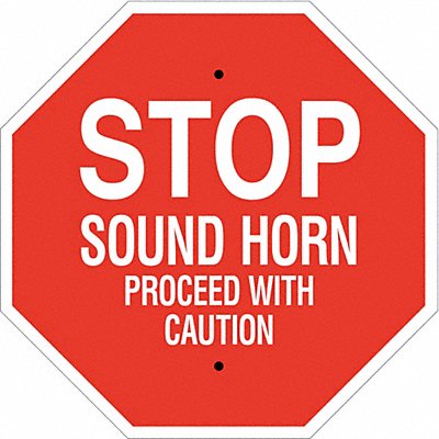 BRADY 124507 Stop Sign 18X18 White/Red