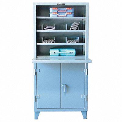 STRONG HOLD 56CMT244 Cabinet Hutch Shop Desk 78 H Dark Grey