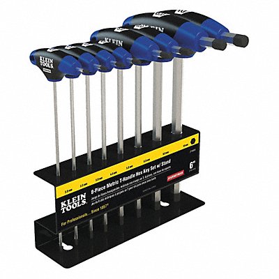 KLEIN TOOLS JTH98M 8 pc Journeyman T-Handle Set with Stand