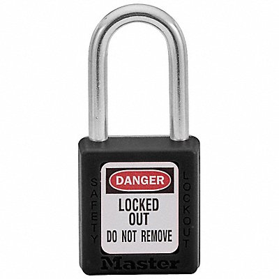 MASTER LOCK 410BLK K7940 Lockout Padlock KD Black 1-3/4 H