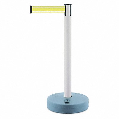 TENSABARRIER 88532STDY5NVC Barrier Post with Belt White Post 38 H