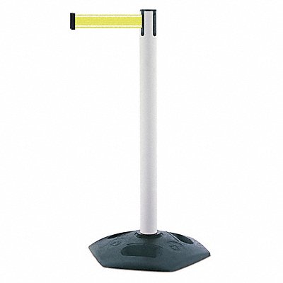 TENSABARRIER 88632STDY5NVC Barrier Post with Belt White Post 38 H
