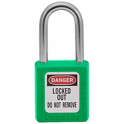 MASTER LOCK 410GRN K7940 Lockout Padlock KD Green 1-3/4 H