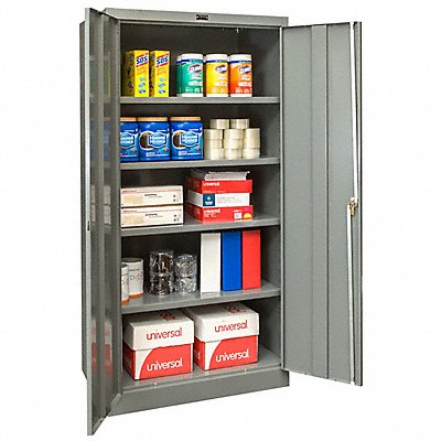 GRAINGER 210S362472HG Storage Cabinet 72 x36 x24 DrkGry 4Shlv