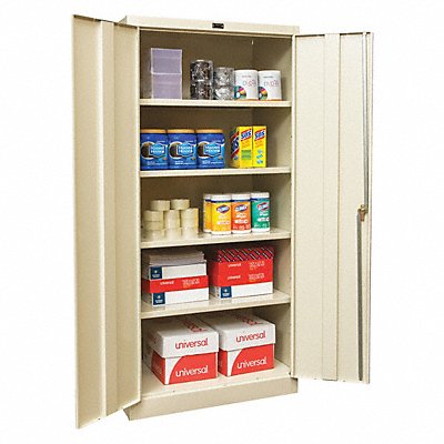 GRAINGER 410S362478APT K3845 Storage Cabinet 78 x36 x24 Tan 4Shlv