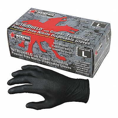 MCR SAFETY 6016BL Disposable Gloves Nitrile L PK100