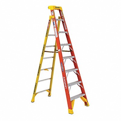 WERNER L6208 Stepladder Fiberglass 300 lb Ld Cap.