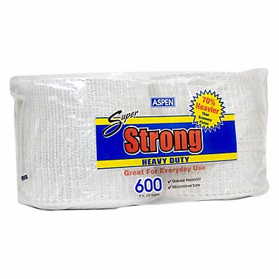 GRAINGER 13677 Disposable Paper Plate 9 in White PK600