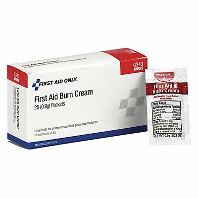 FIRST AID ONLY G343 Topical Burn Cream 0.03 oz 25 s PK25