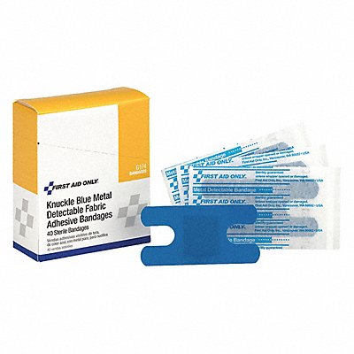 FIRST AID ONLY G174 Knuckle Bandages Metal Detect PK40