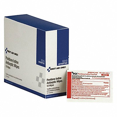 FIRST AID ONLY G310 Topical Antiseptic Wipes PK50