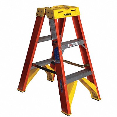 WERNER T6203 Twin Stepladder Fiberglass IA 3ft T6200