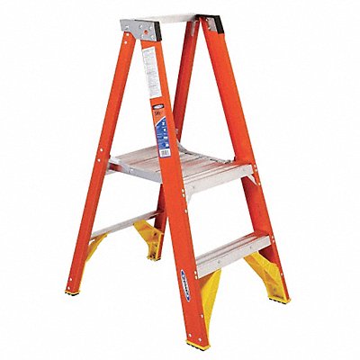 WERNER P6202 Platform Stepladder 2 ft FGL 300 lb.