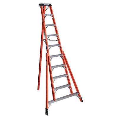 WERNER FTP6210 Tripod Stepladder H 10 ft Spread 71 In