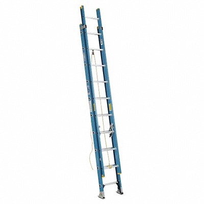 WERNER D60202 Extension Ladder Fiberglass 20 ft I